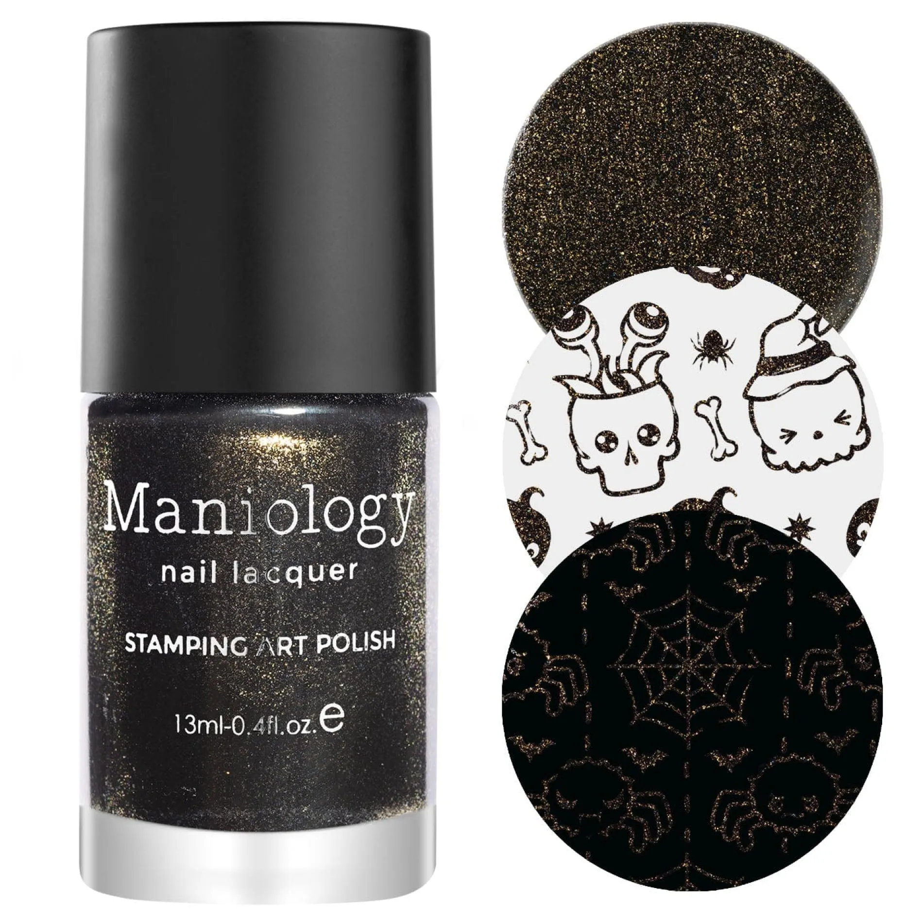 Ghoul Pal (B449) - Black Shimmer Stamping Polish