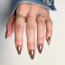 Glazed Cocoa Press On Nails - Short Almond