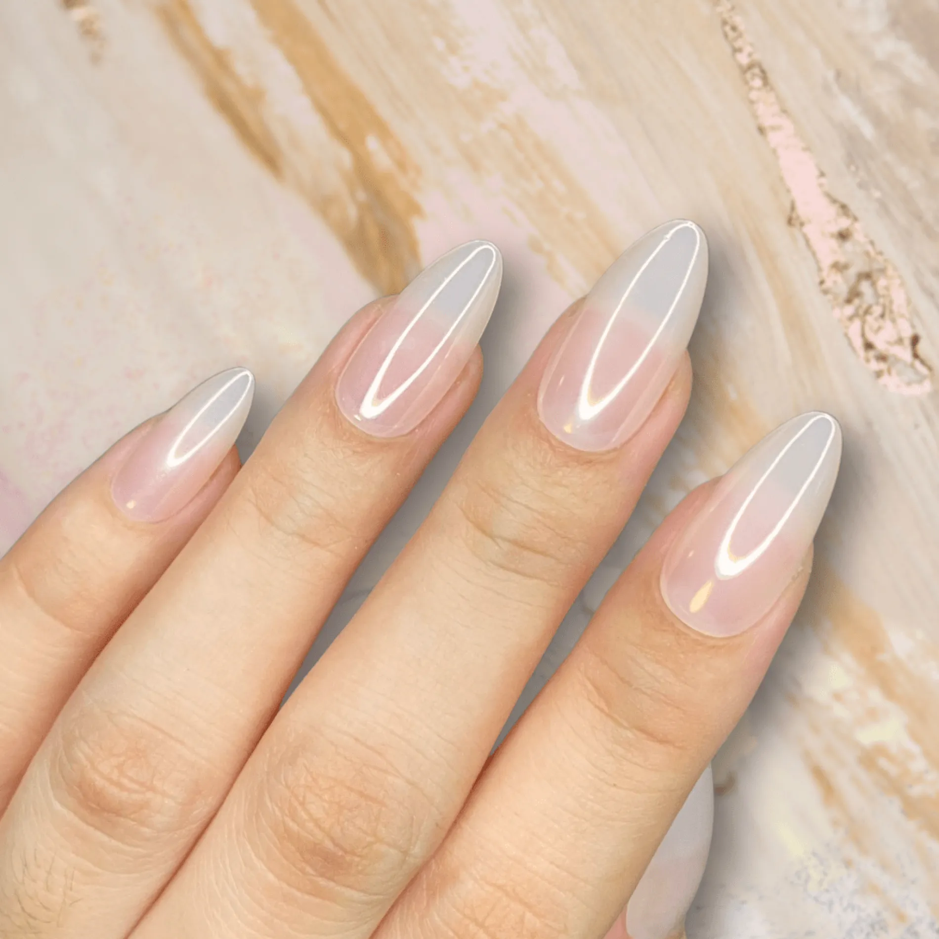 Glazed Nude Press On Nails - Medium Almond
