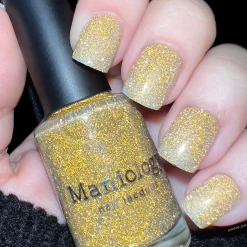 Glitter Bomb: Dazzle (P158) - Gold Reflective Glitter Nail Polish