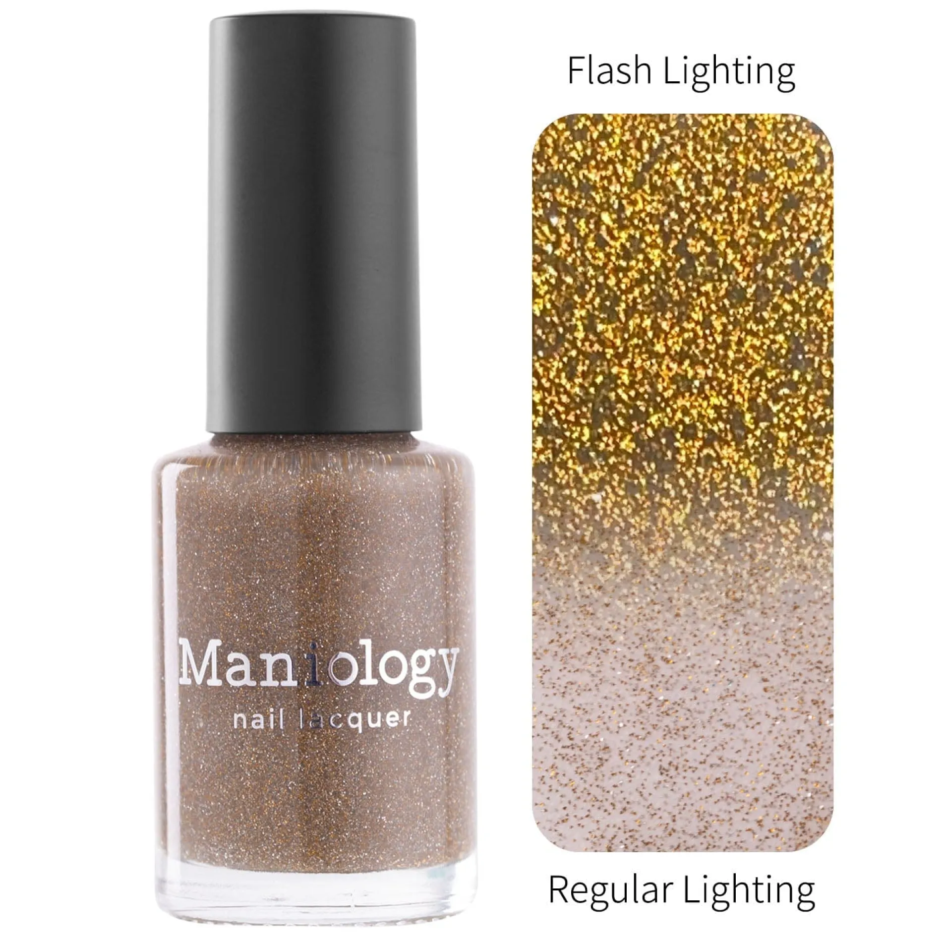 Glitter Bomb: Dazzle (P158) - Gold Reflective Glitter Nail Polish