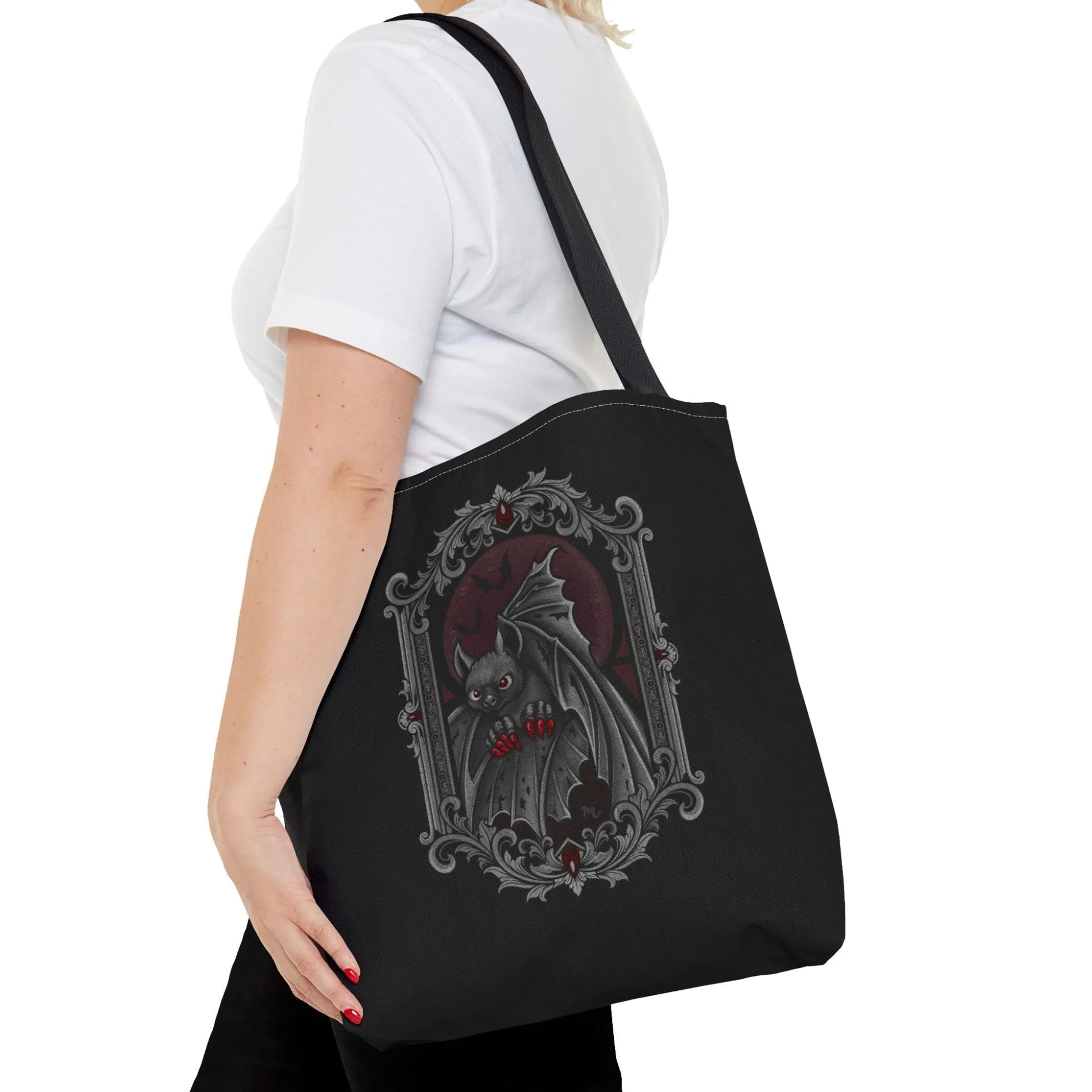 Gothic Halloween Black Tote Bag