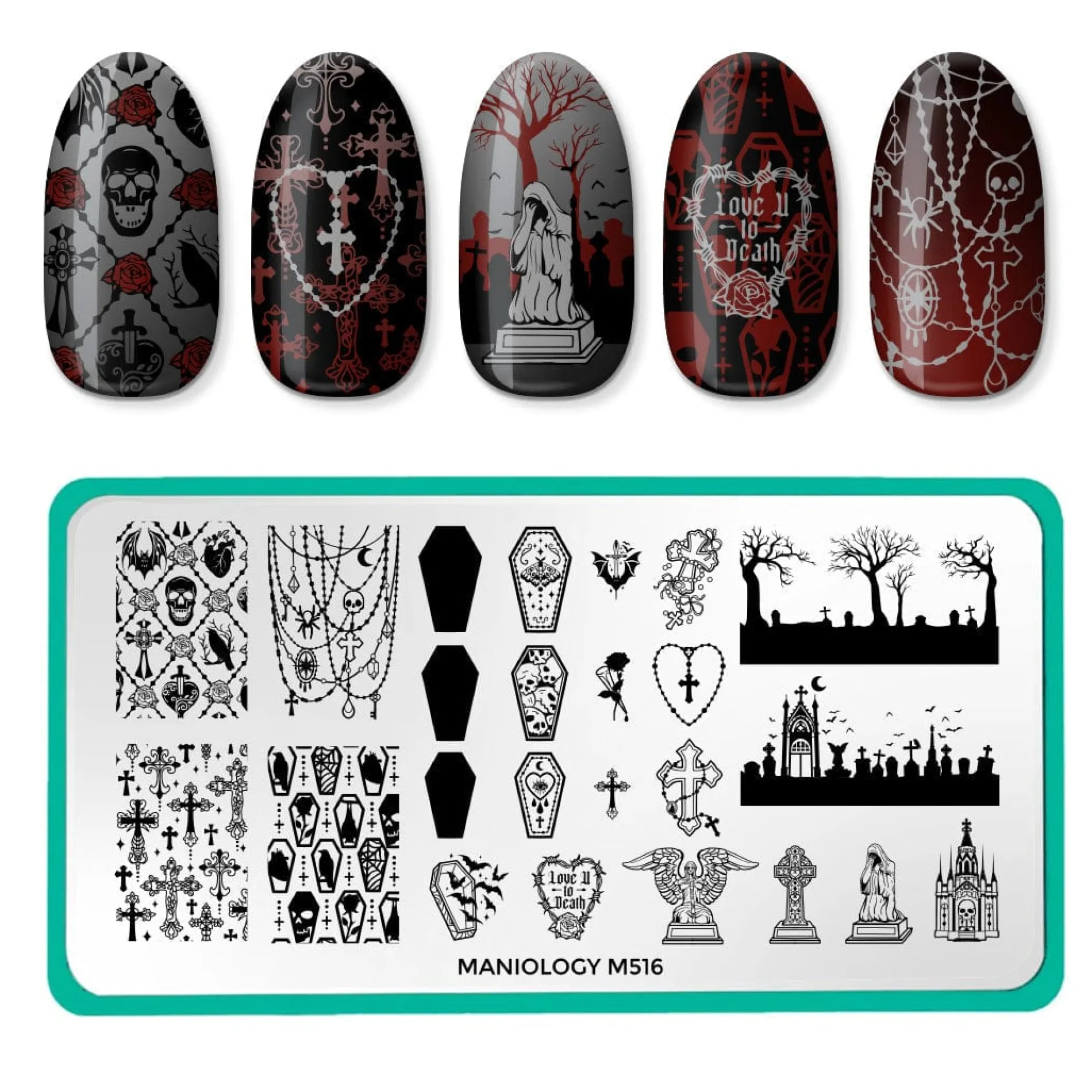 Gothic Halloween (M513-M517) - Set of 5 Nail Stamping Plates