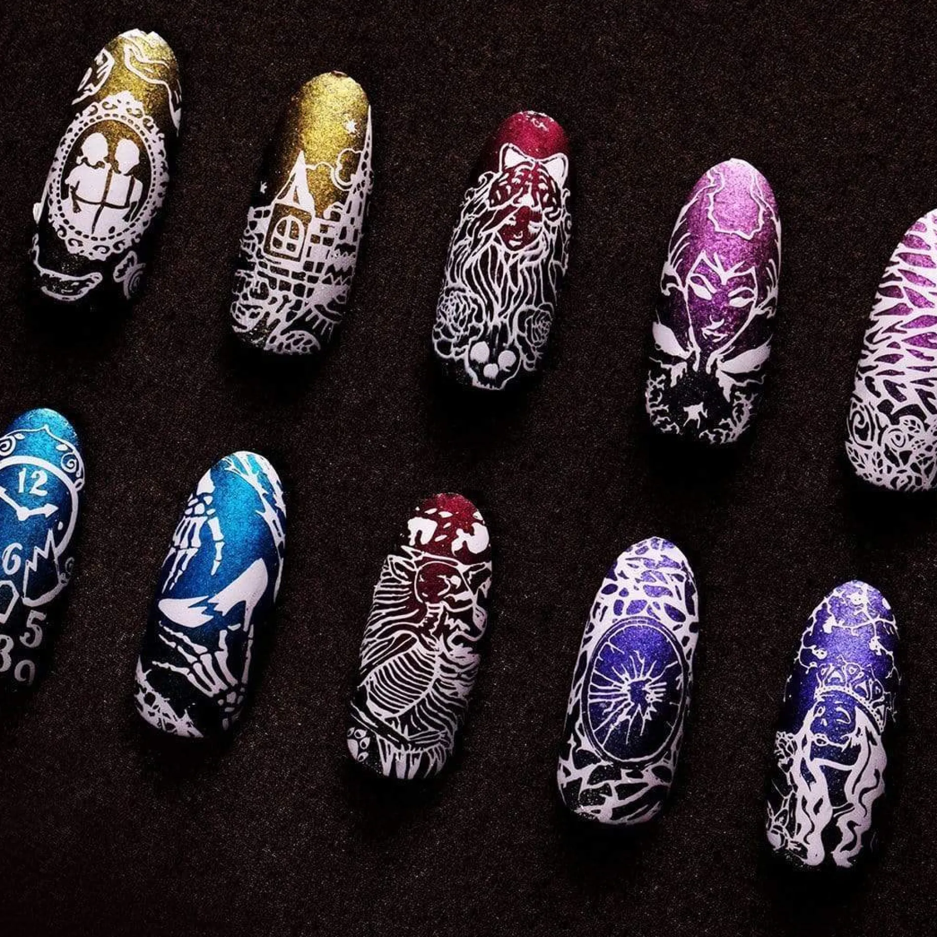 Grimm's Nightfall: Glass Slipper (B224) - Blue Metallic Stamping Polish