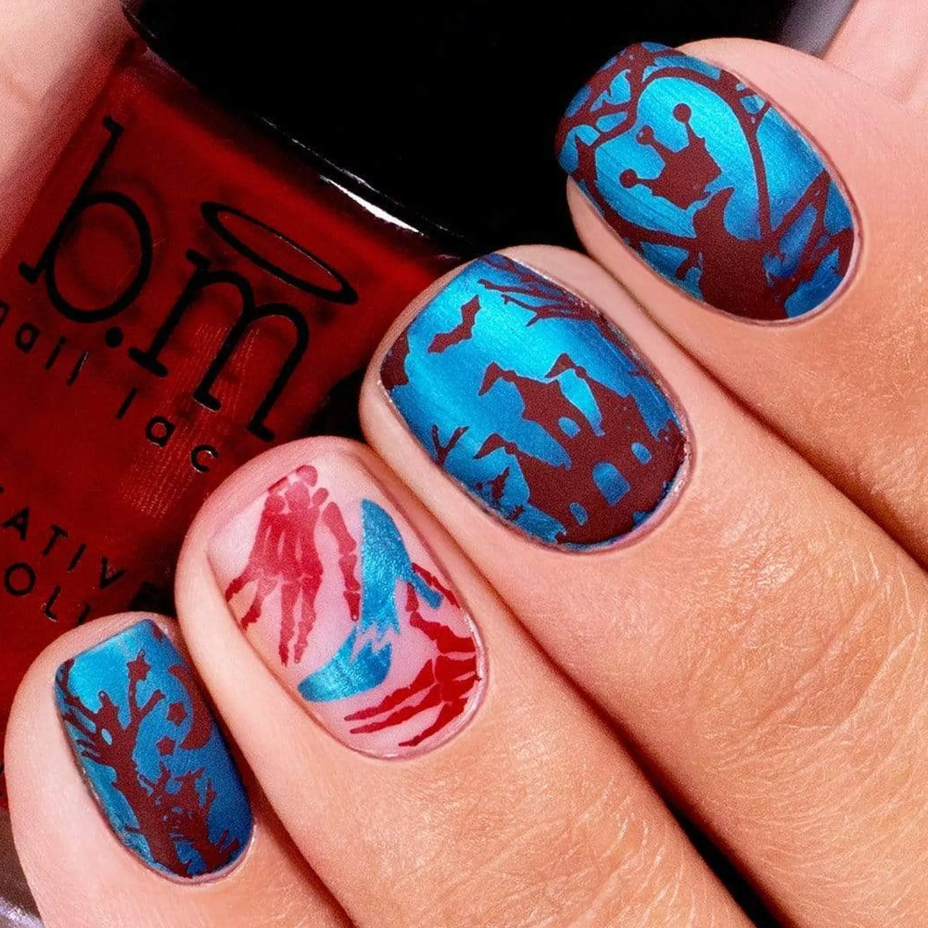 Grimm's Nightfall: Glass Slipper (B224) - Blue Metallic Stamping Polish