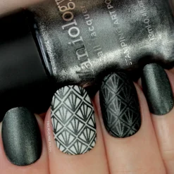 Grimm's Nightfall: Mirror, Mirror (B220)- Smoky Black Metallic Stamping Polish