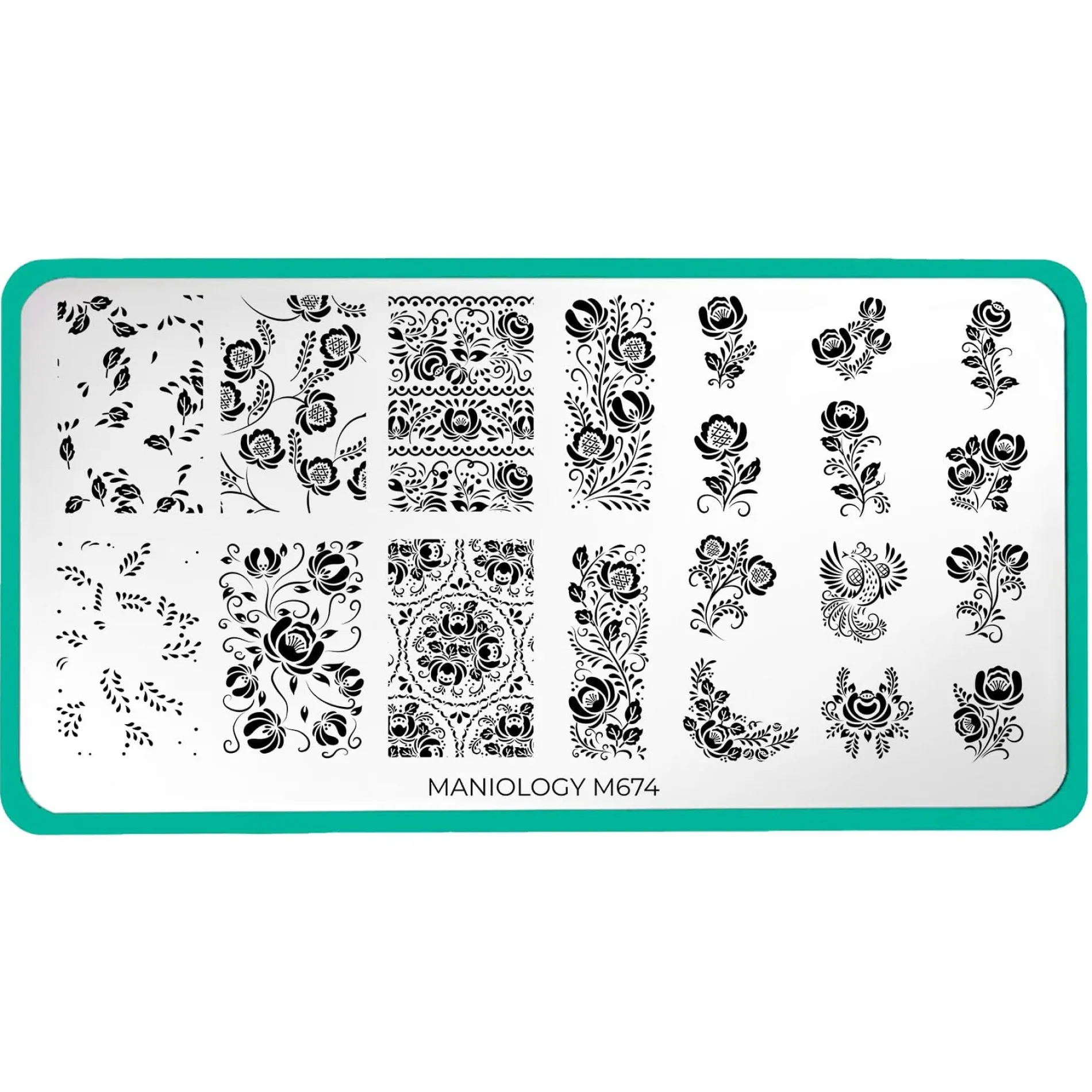 Gzhel Roses (M674) - Nail Stamping Plate