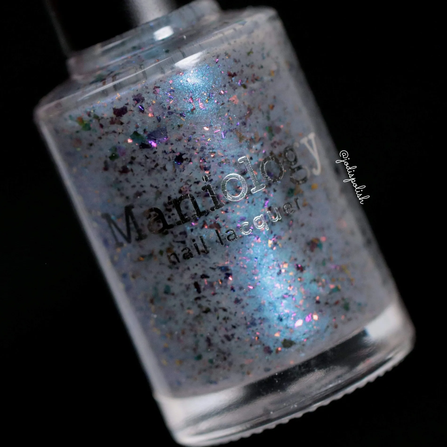 Harvest Moon: Mist (P120) - Sheer Light Blue w/ Purple Gold Iridescent Flakies Nail Polish