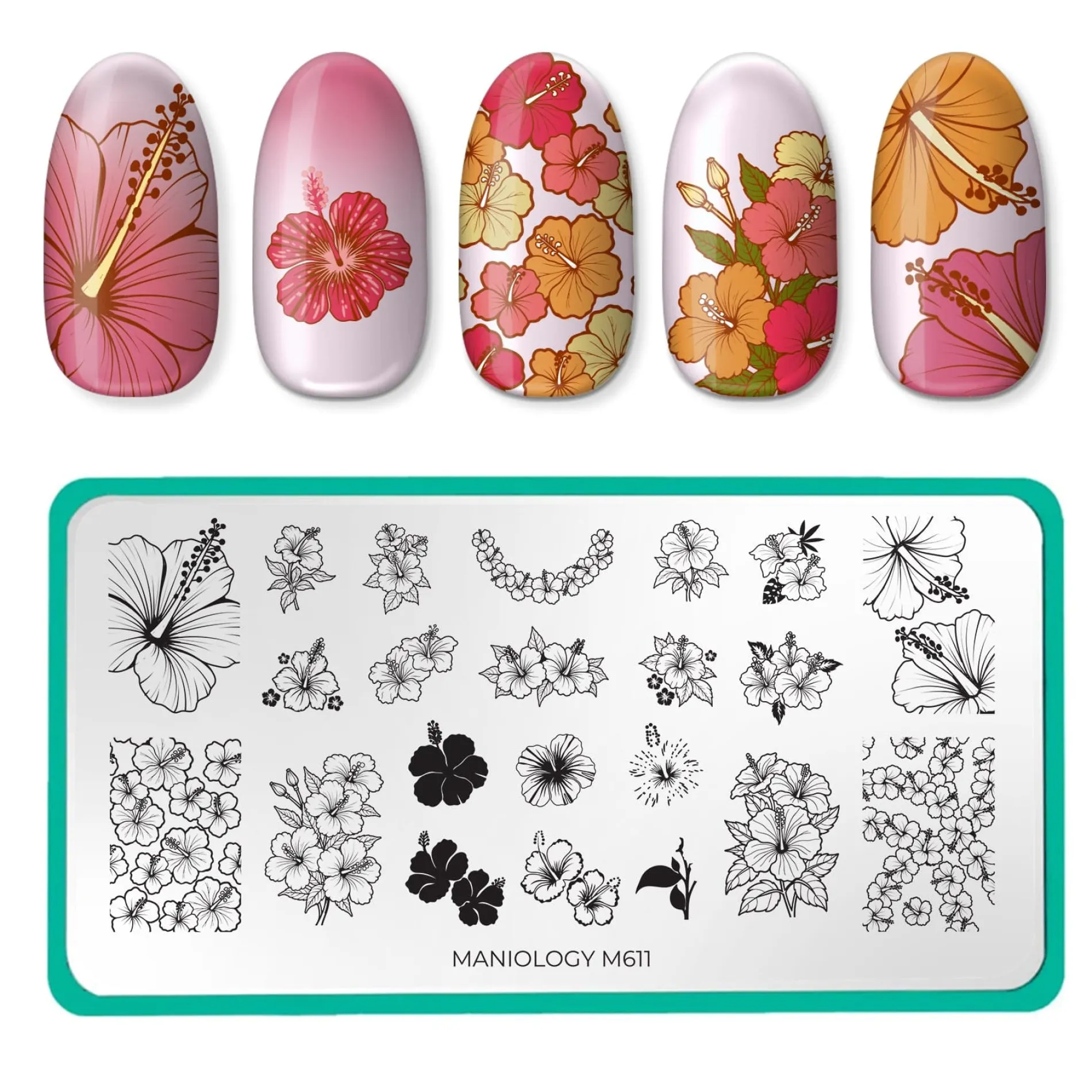 Hibiscus Haven (M611) - Nail Stamping Plate