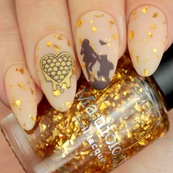 Honeypot (P138) - Clear with Copper Gold Flakies Nail Polish