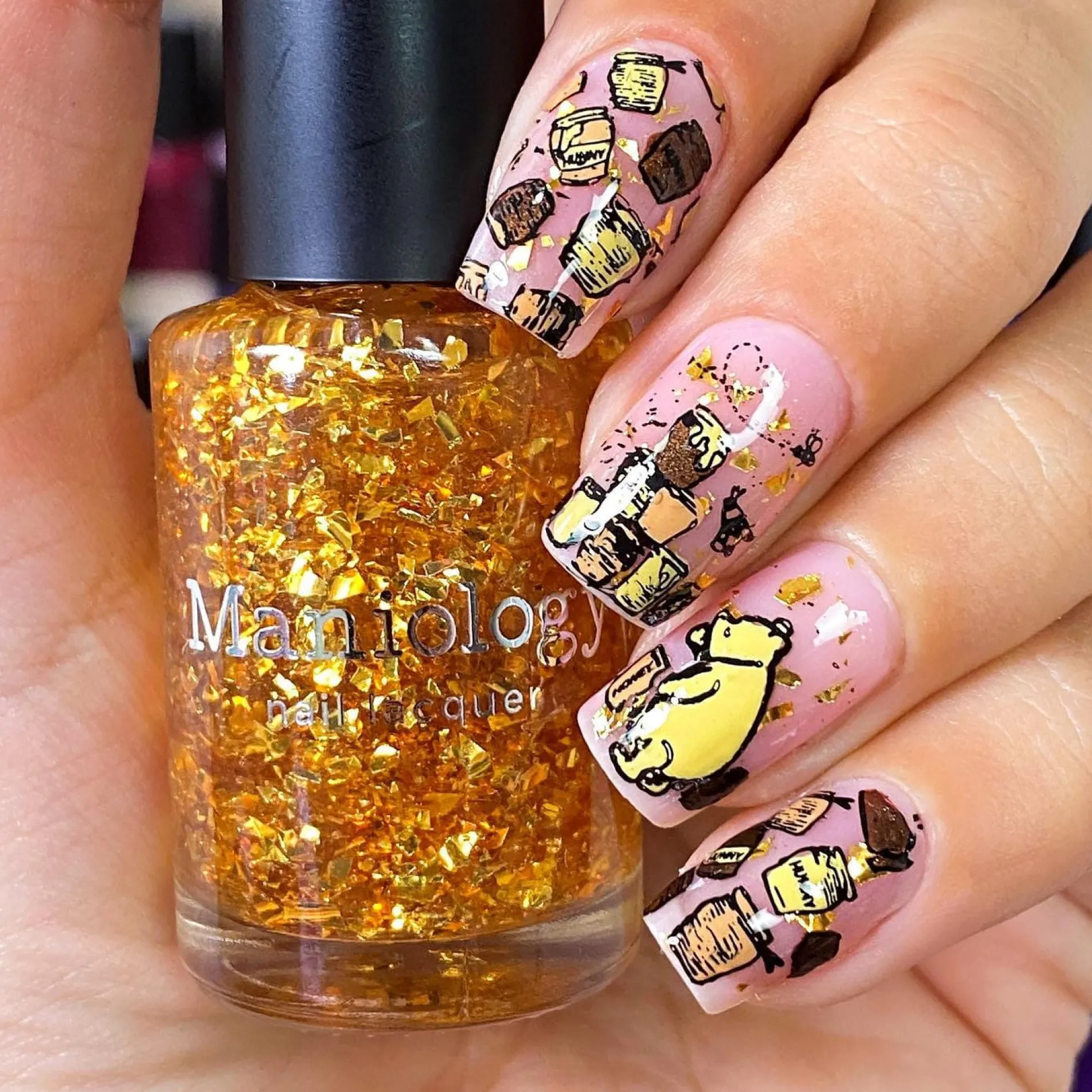 Honeypot (P138) - Clear with Copper Gold Flakies Nail Polish