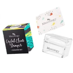 Ice Cube Clear Rectangular Stamper w/ Scraper Card