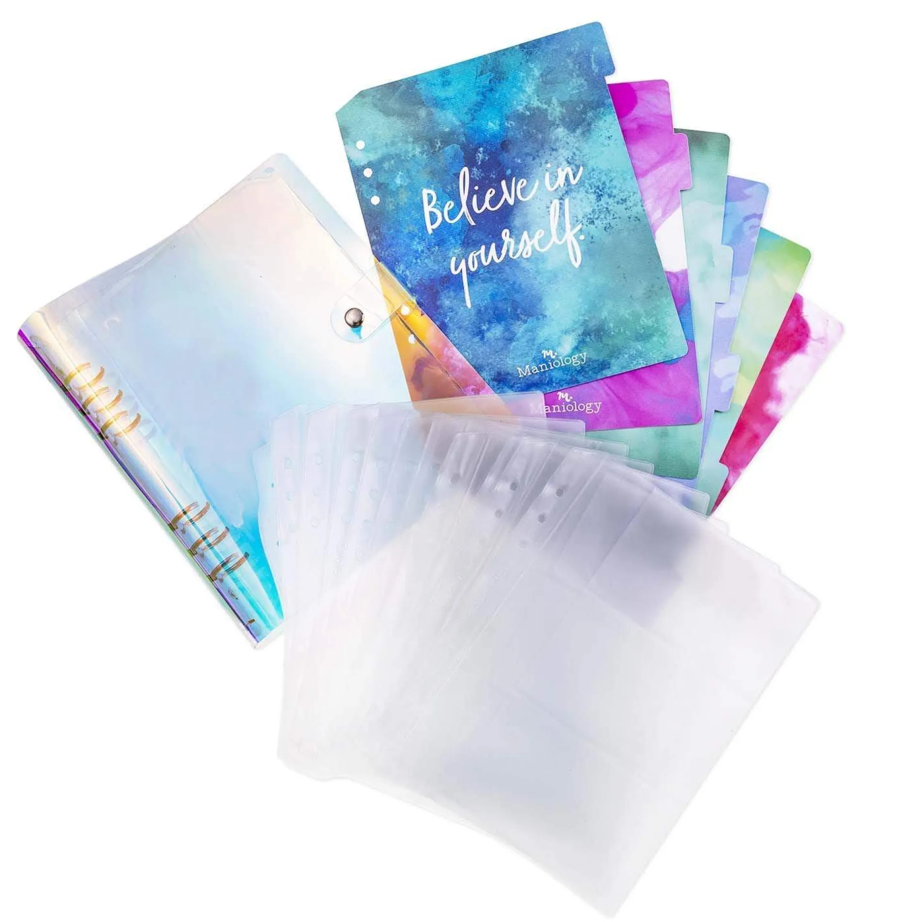 Iridescent Nail Stamping Plate Organizer Binder