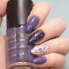 Jeweled Petals (B583) - Dark Purple Creme Shimmer Stamping Polish