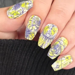 Jeweled Petals (B583) - Dark Purple Creme Shimmer Stamping Polish