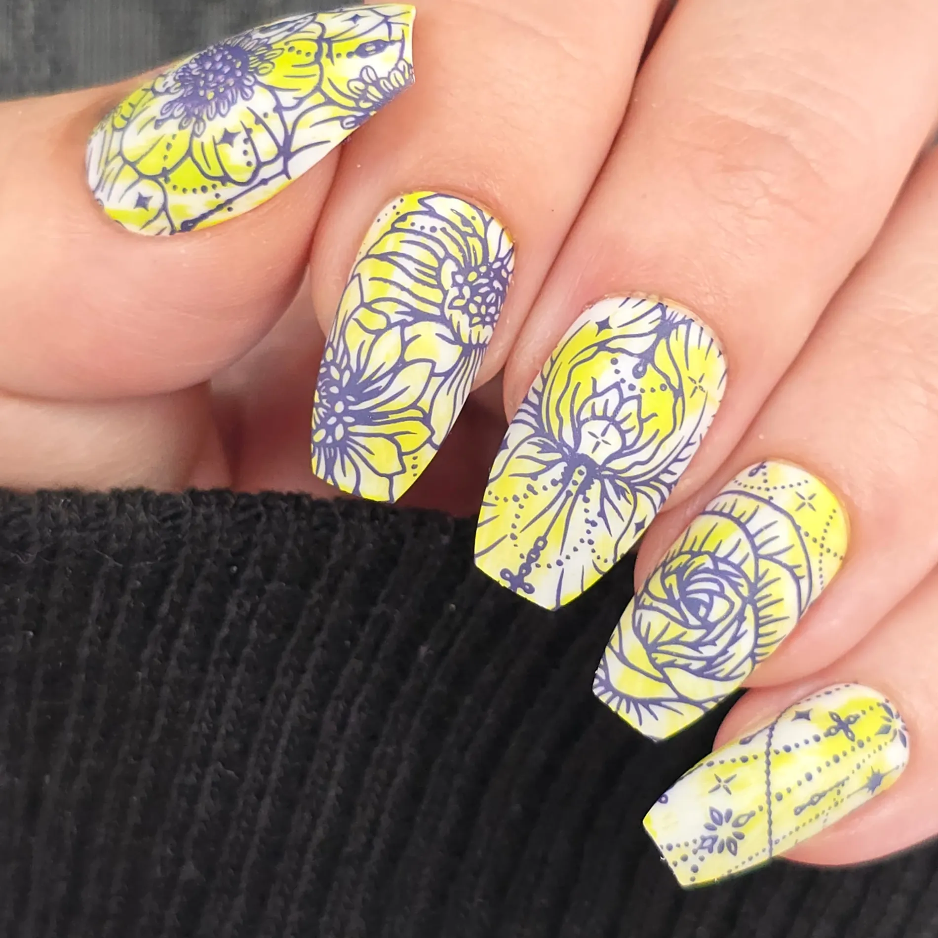 Jeweled Petals (B583) - Dark Purple Creme Shimmer Stamping Polish