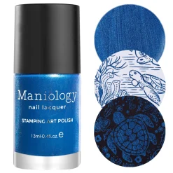 Kai (B430) - Blue Metallic Stamping Polish