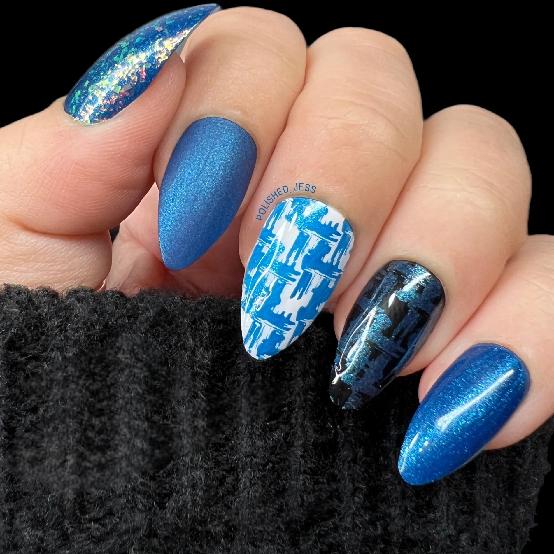 Kai (B430) - Blue Metallic Stamping Polish