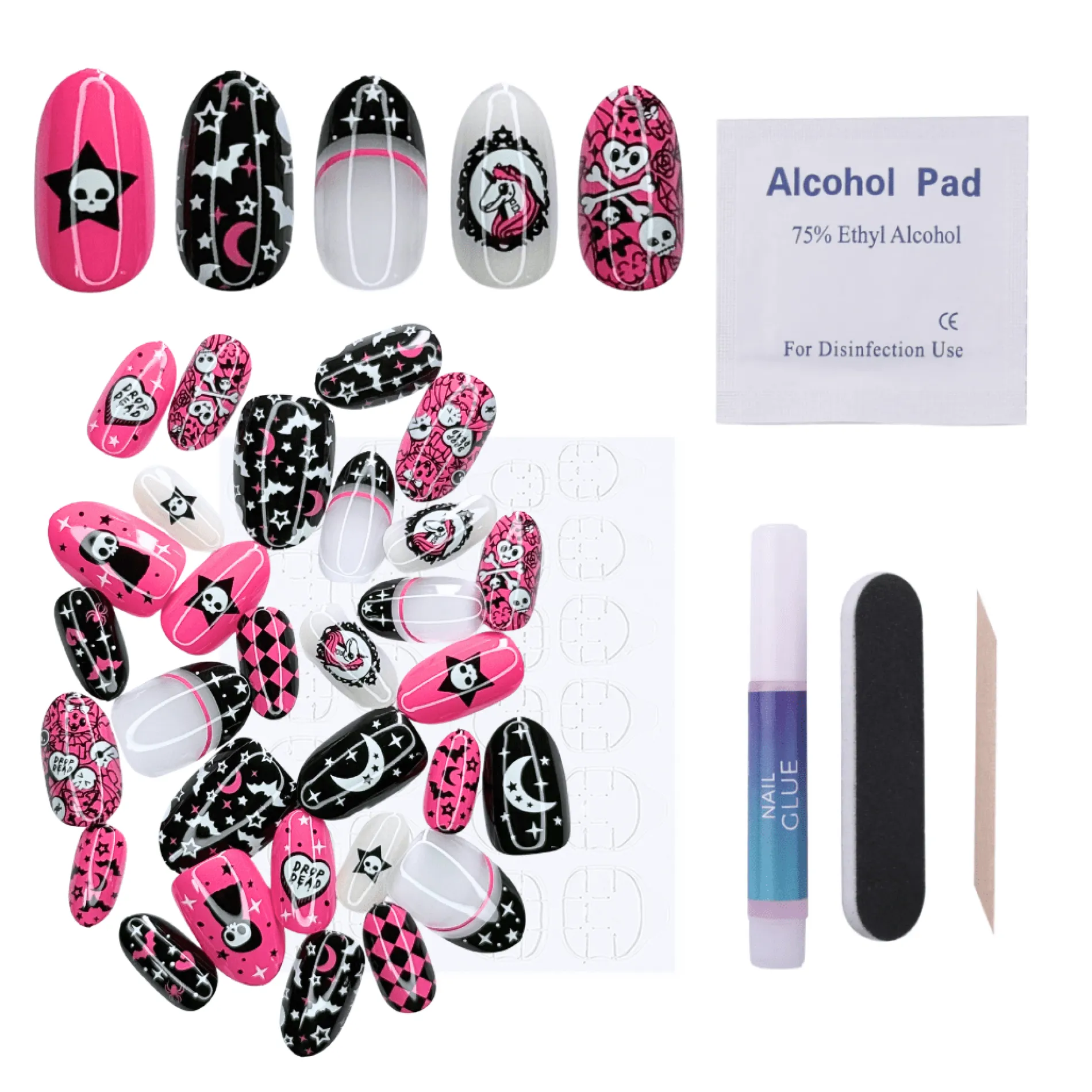 Kawaii Creepies Press On Nails - Short Round