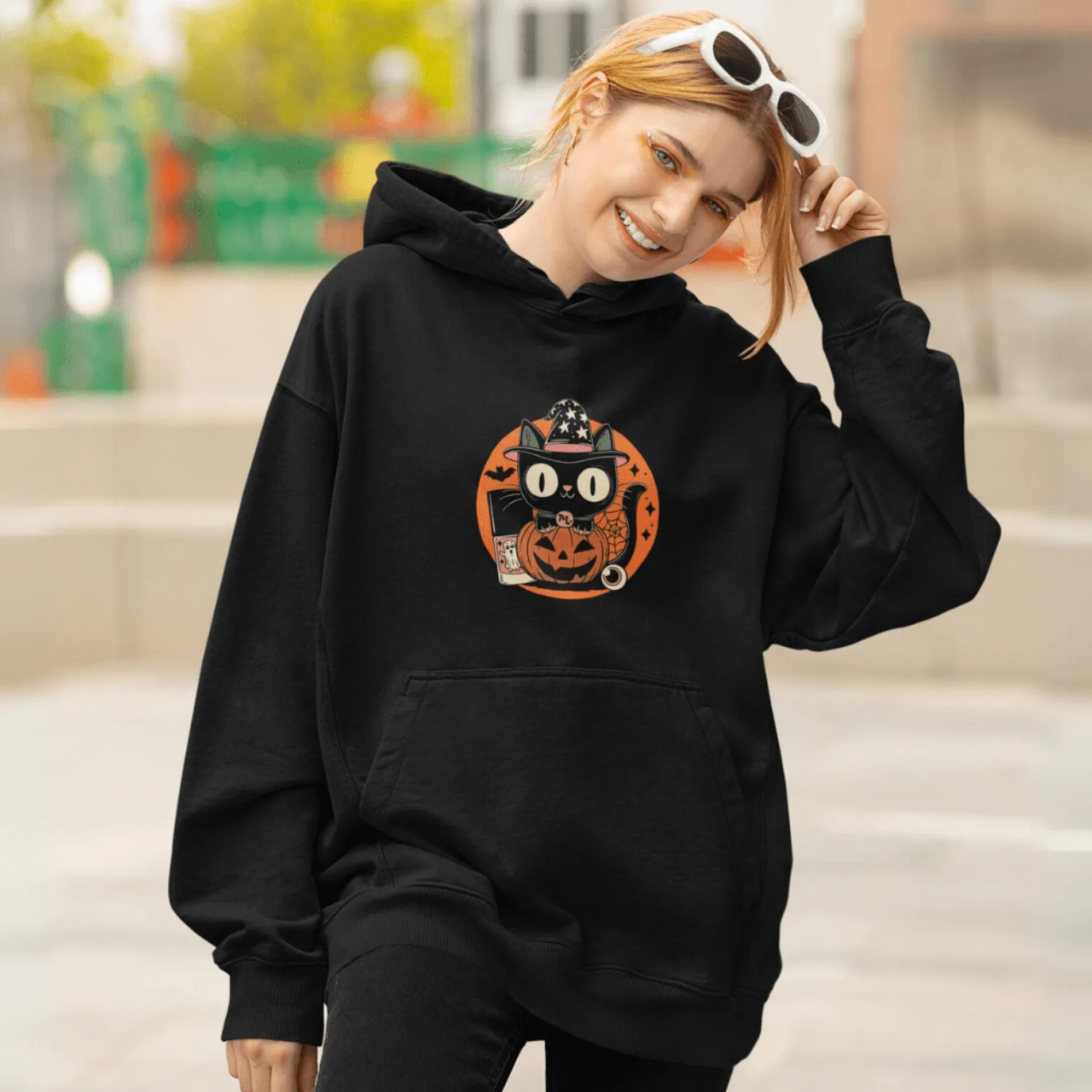 Kitty Halloween - Heavy Blend Hoodie Sweatshirt