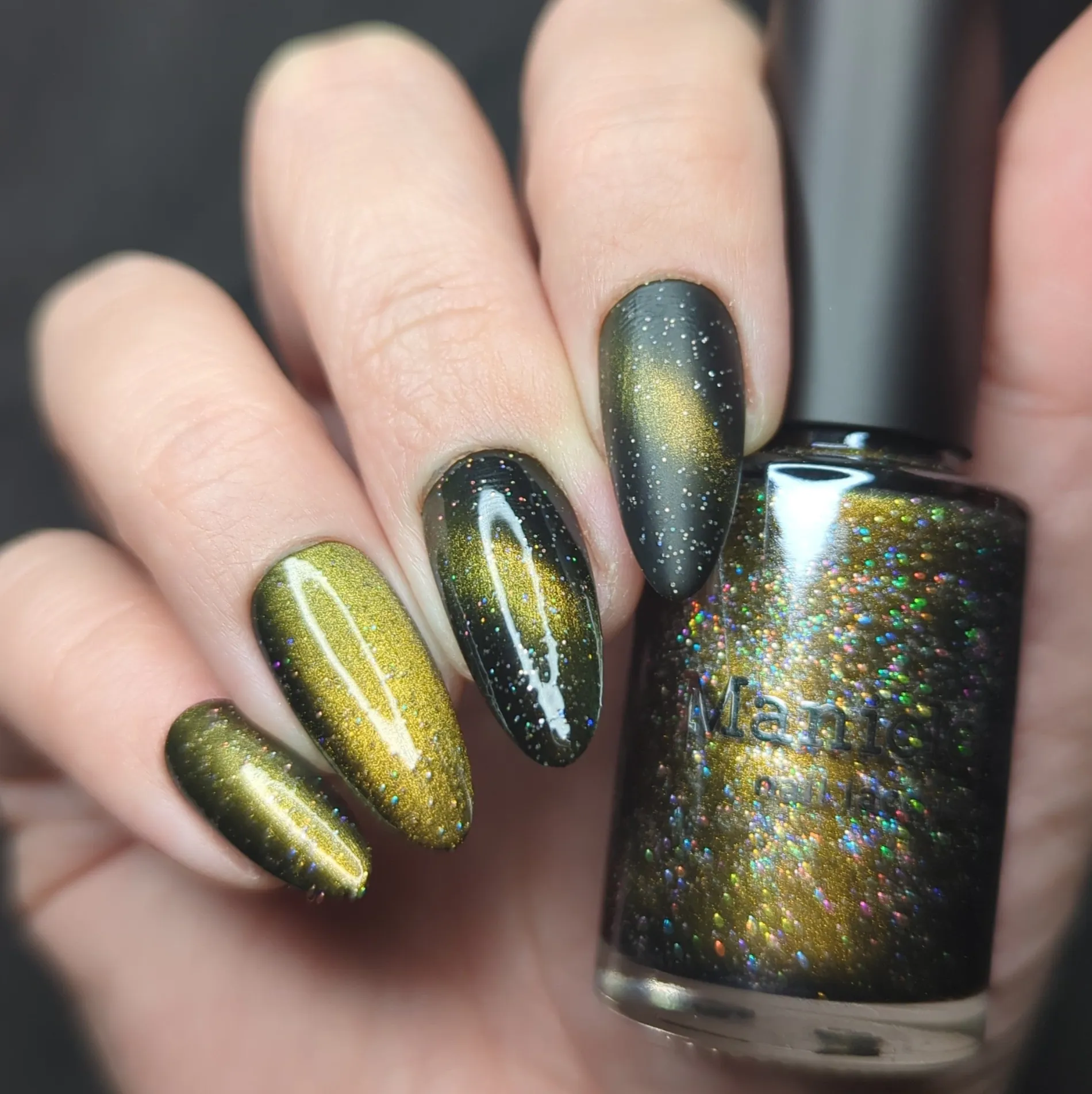 Lost in Space: Alien Energy (P189) - Green Gold Magnetic Nail Polish