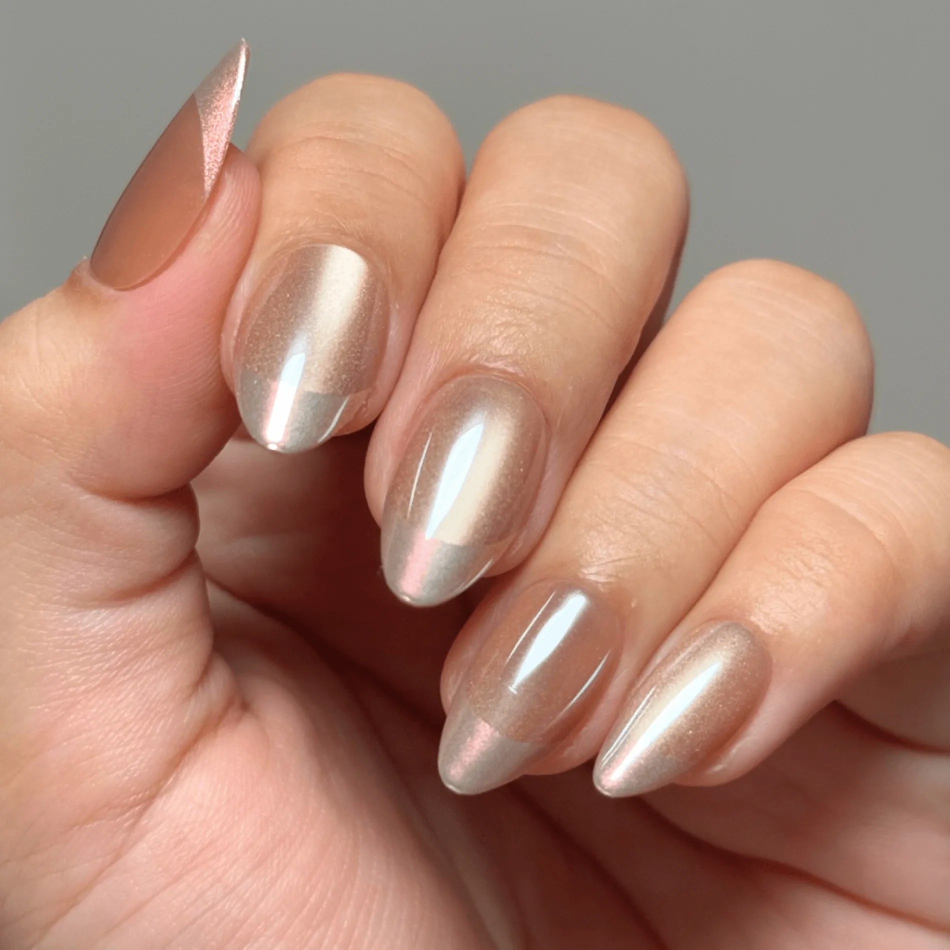 Magnetic Babydoll Press On Nails - Short Almond