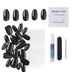 Magnetic Metal Press On Nails - Short Round