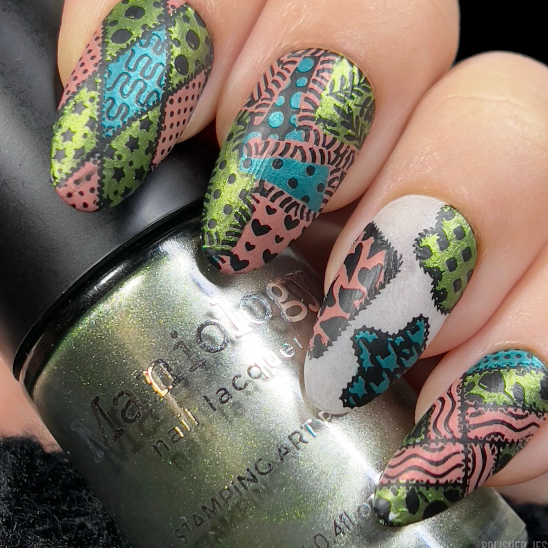 Mangrove (B438) - Metallic Green Stamping Polish