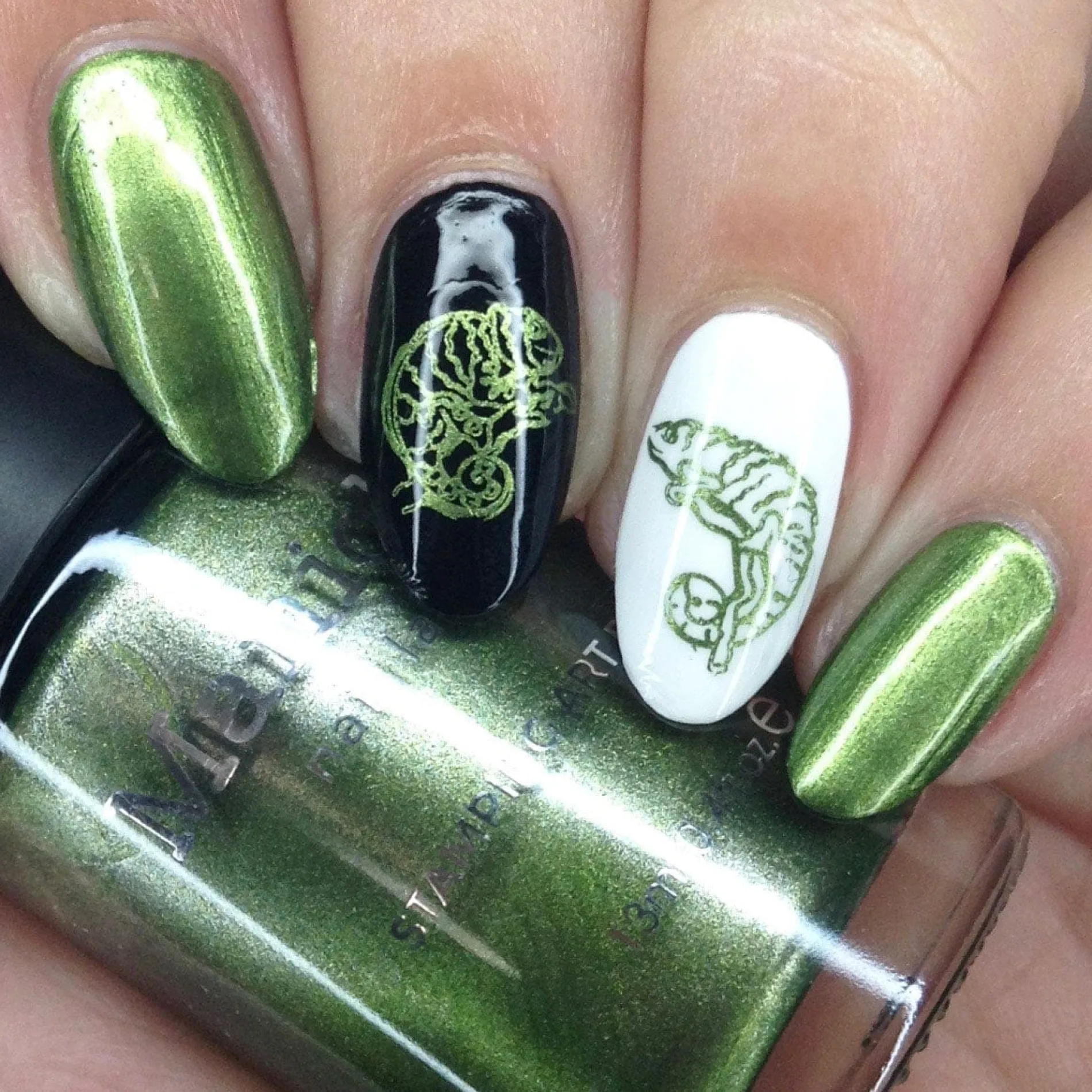Mangrove (B438) - Metallic Green Stamping Polish