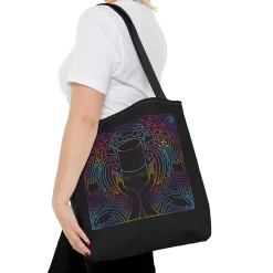 Maniology Rainbow Black Tote Bag
