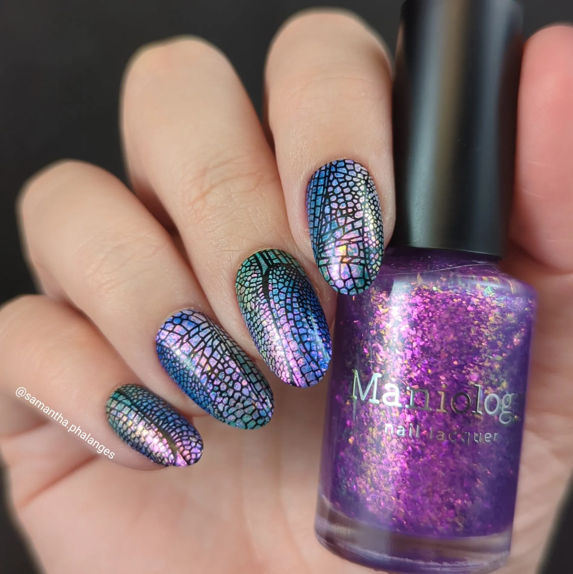Metamorphosis (P160) - Sheer Purple with Gold Iridescent Flakies Nail Polish