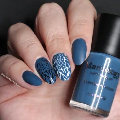 Midnight Maija (B542) - Cream Blue Stamping Polish
