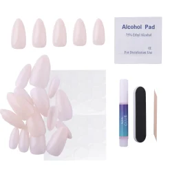 Milk Press On Nails - Medium Almond