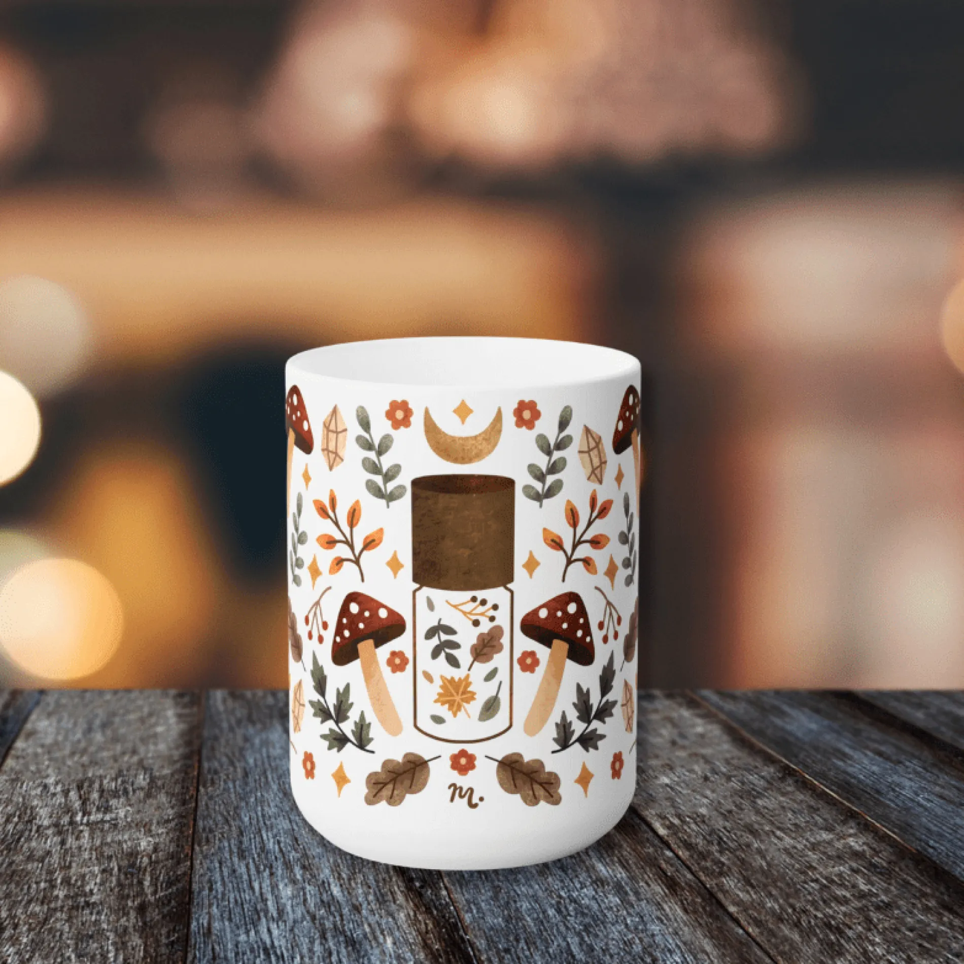 Mystic Garden Ceramic Coffee Mug 15oz
