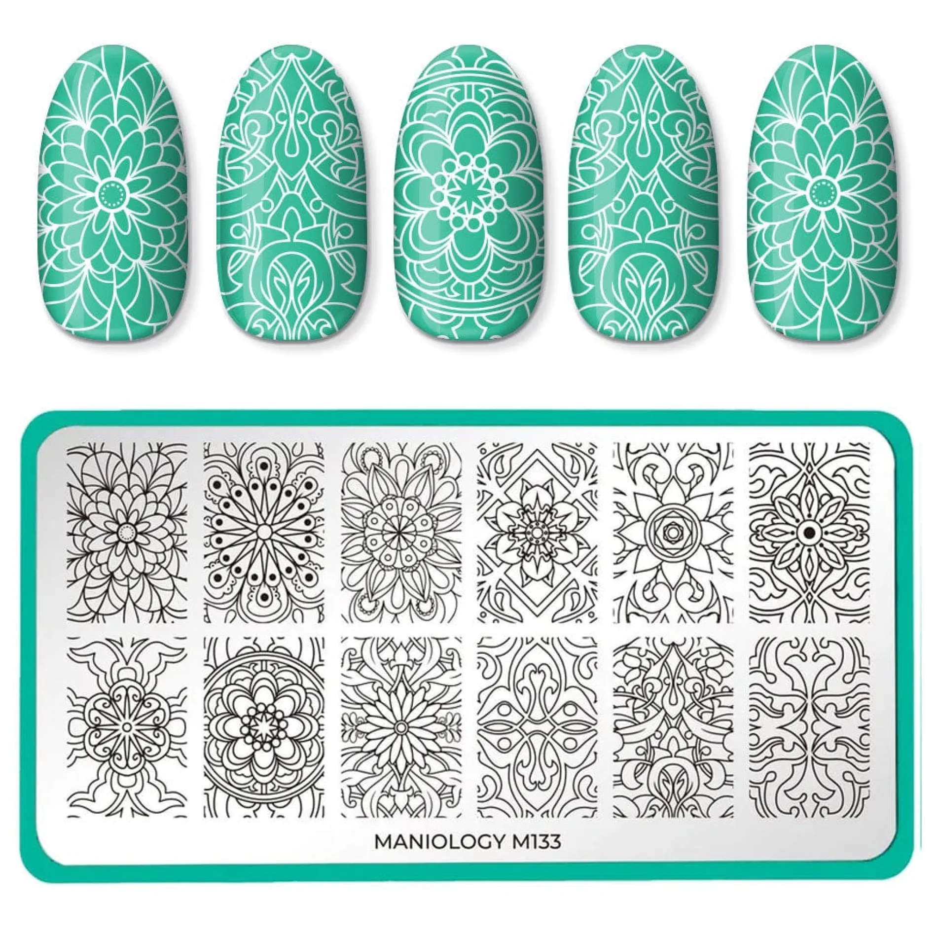 Mystic Woods: Earthly Medallions/Nature's Kaleidescope (m133) - Nail Stamping Plate