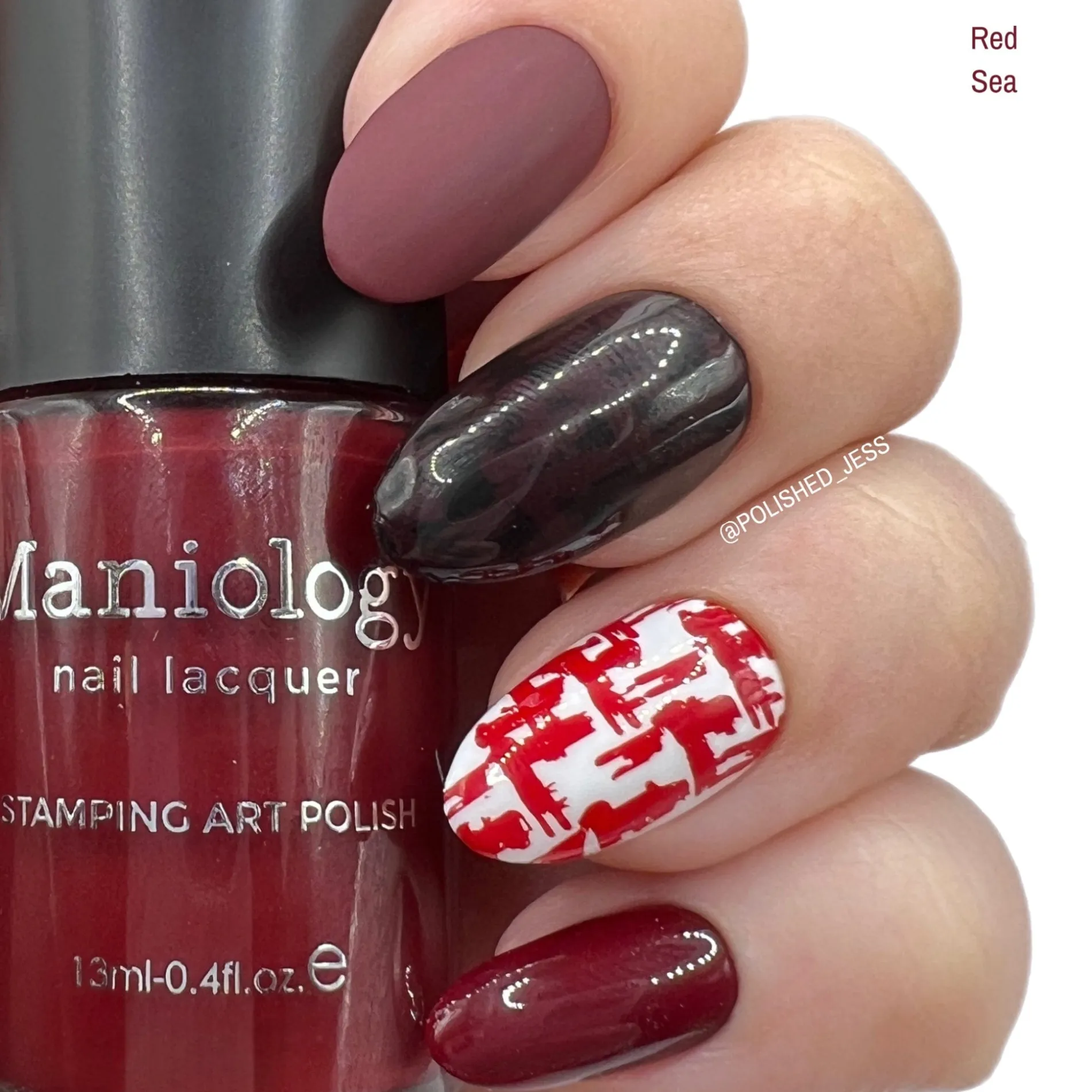 Mythos Collection: Red Sea (B199) Dark Oxblood Red Stamping Polish