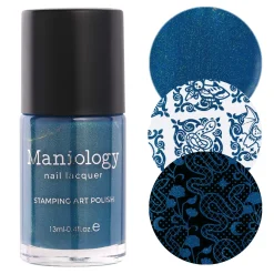 Nightshade: Moonwake (B528) - Teal With Gold Shimmer Stamping Polish
