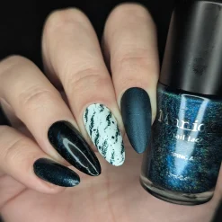 Night Sky (B579) - Dark Teal Holo Glitter Stamping Polish