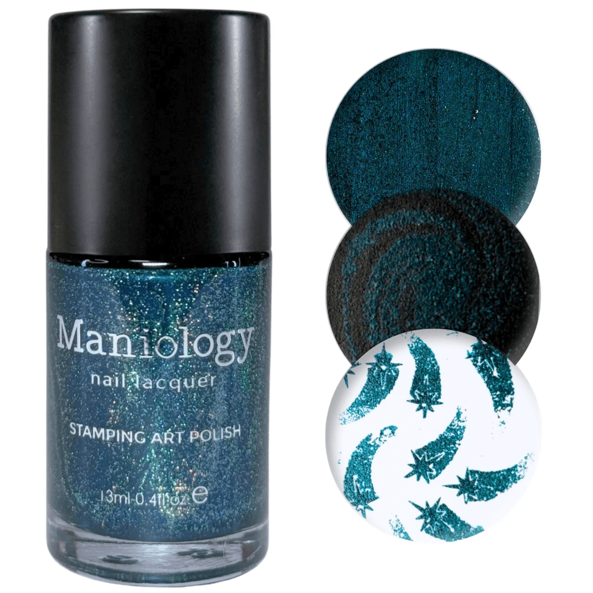 Night Sky (B579) - Dark Teal Holo Glitter Stamping Polish