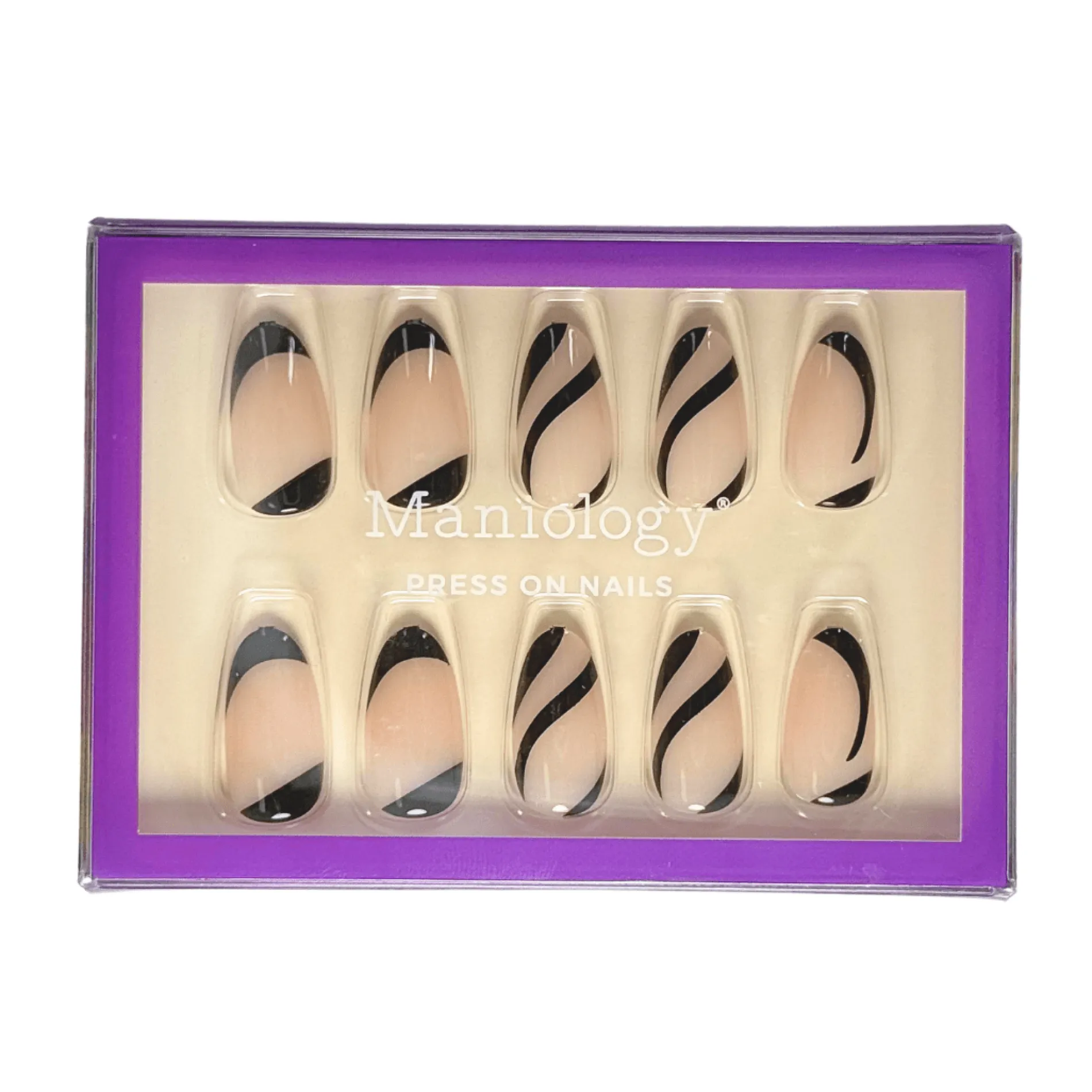 Noir Waves Press On Nails - Short Round