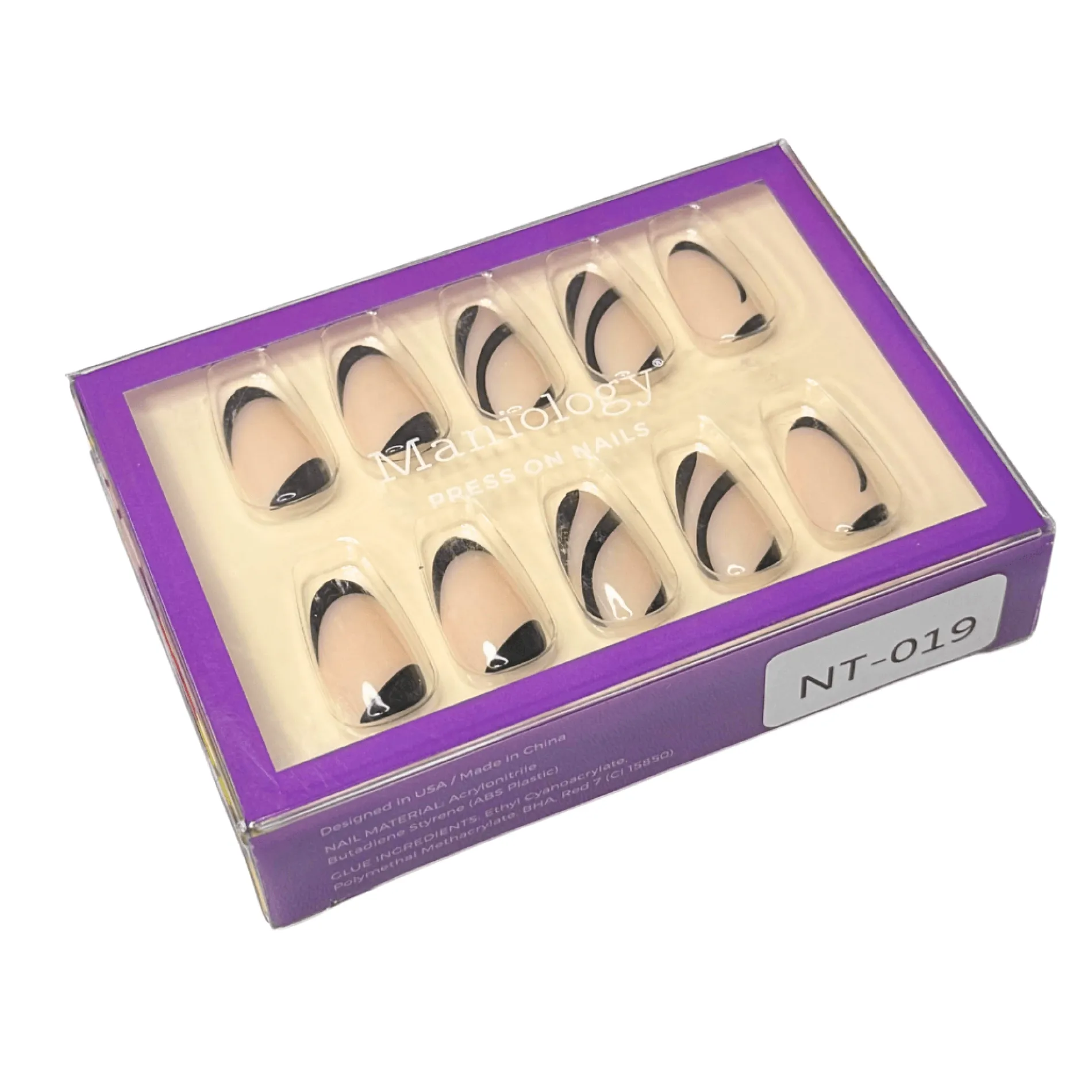 Noir Waves Press On Nails - Short Round