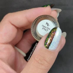 Ocean Crush: Deep Dive (P147) - Iridescent Green/Pink Jelly Flakies Nail Polish