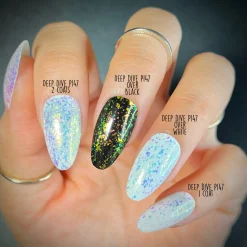 Ocean Crush: Deep Dive (P147) - Iridescent Green/Pink Jelly Flakies Nail Polish