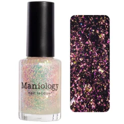 Ocean Crush: Deep Dive (P147) - Iridescent Green/Pink Jelly Flakies Nail Polish
