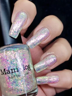 Ocean Crush: Deep Dive (P147) - Iridescent Green/Pink Jelly Flakies Nail Polish
