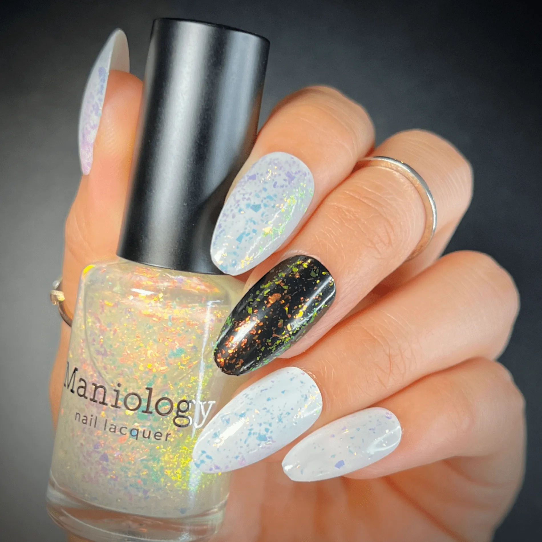 Ocean Crush: Ripple (P148) - Iridescent Orange/Gold Jelly Flakies Nail Polish