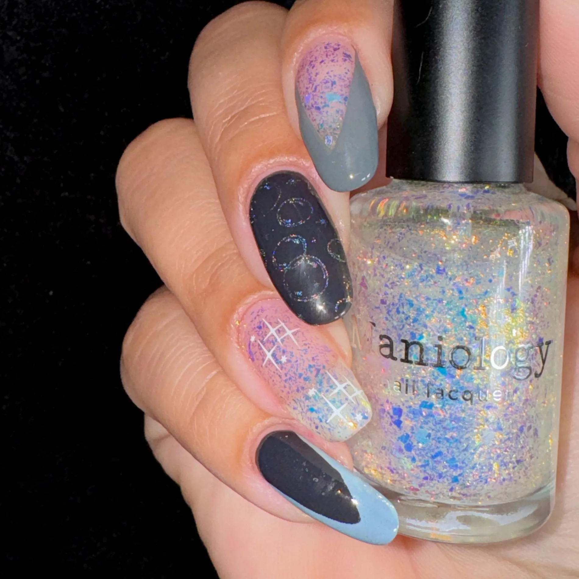Ocean Crush: Sea Glass (P149) - Iridescent Gold/Silver Jelly Flakies Nail Polish