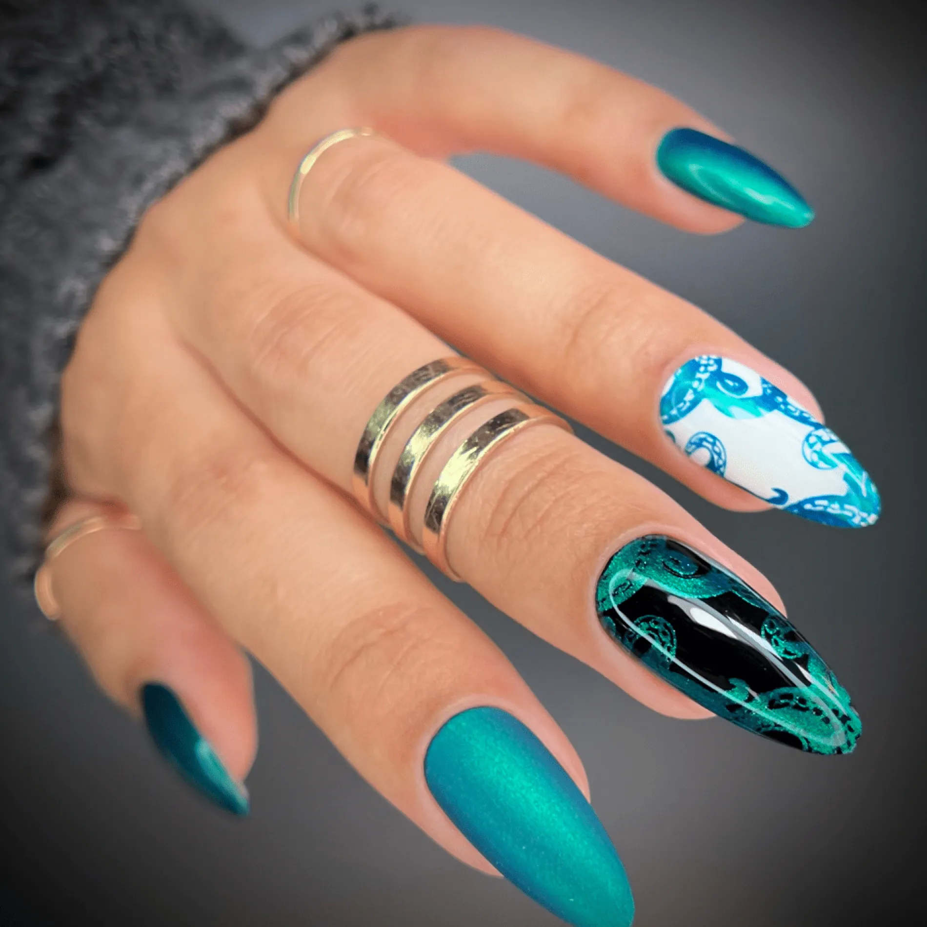 Ocean Floor (B483) - Duochrome Dark Teal Stamping Polish