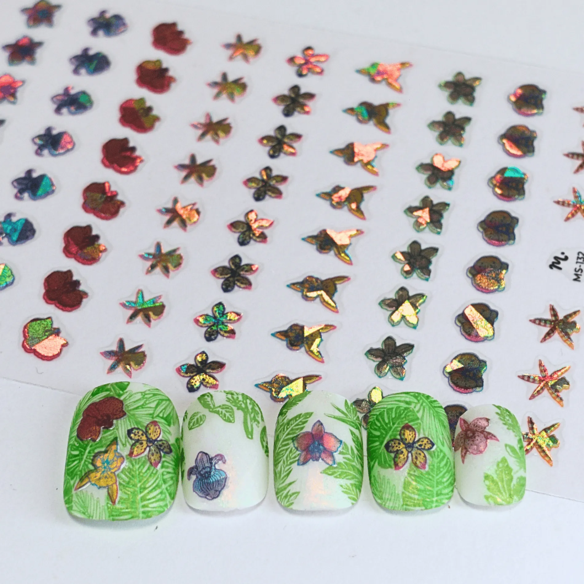 Orchids Garden (MS-132) - Nail Art Sticker