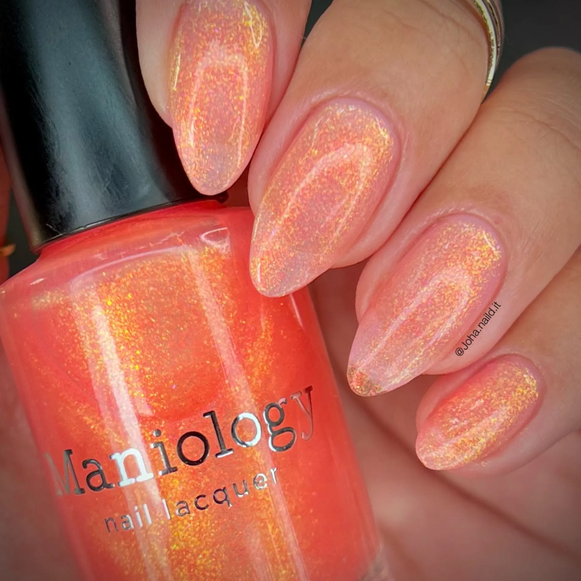 Pau Hana: Fuzzy Navel (P132) - Sheer Pink Flakie Nail Polish